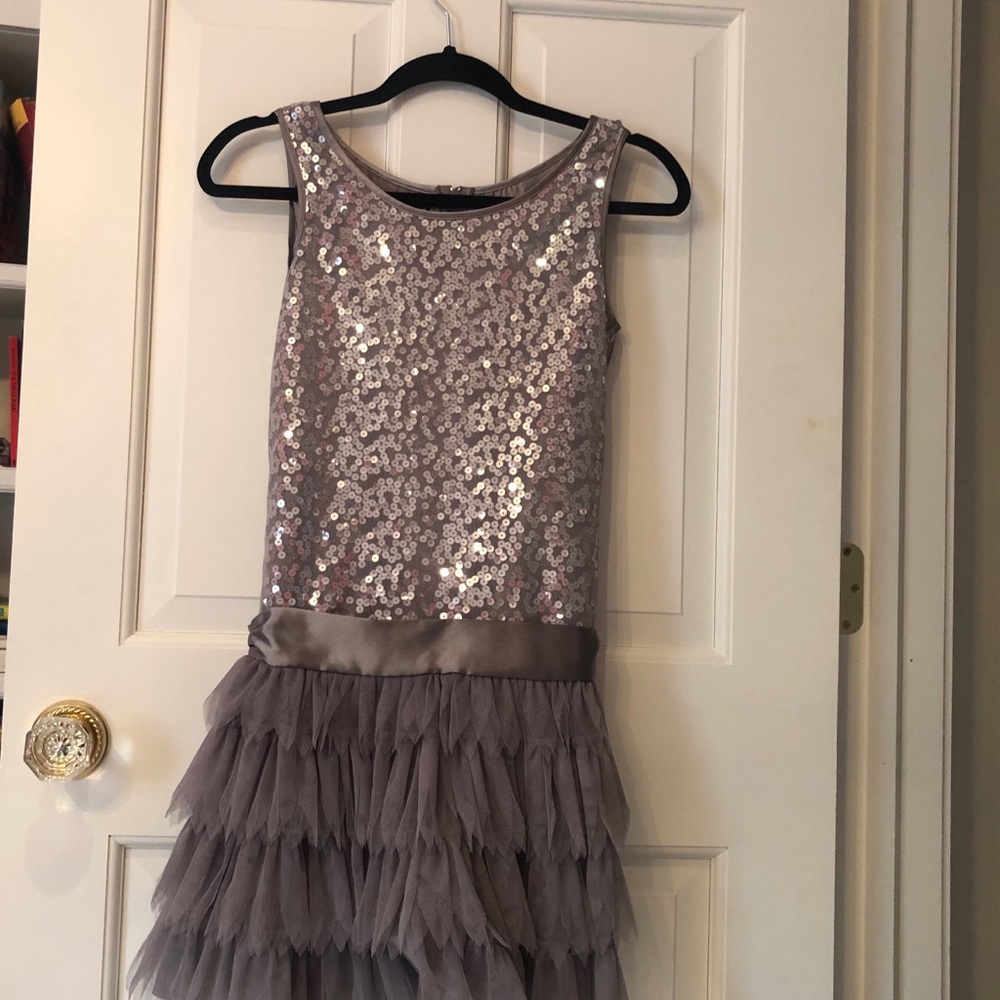 Girl’s Dove Grey Party Dress-Size 16-Biscotti
